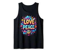 Retro 60's 70's Flower Power Groovy Love Peace Hippie Tank Top