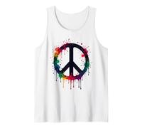 Retro 60's 70's Flower Power Groovy Love Peace Hippie Tank Top