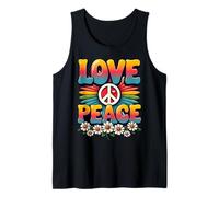 Retro 60's 70's Flower Power Groovy Love Peace Hippie Tank Top
