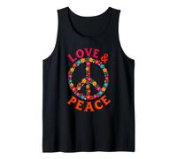 Retro 60's 70's Flower Power Groovy Love Peace Hippie Tank Top