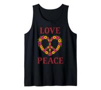 Retro 60's 70's Flower Power Groovy Love Peace Hippie Tank Top