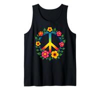 Retro 60's 70's Flower Power Groovy Love Peace Hippie Tank Top