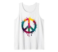 Retro 60's 70's Flower Power Groovy Love Peace Hippie Tank Top