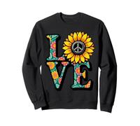 Retro 60's 70's Flower Power Hippy, Groovy Love Peace Hippie Sweatshirt