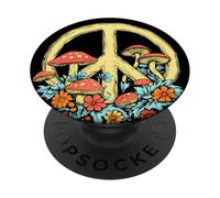 Retro 60s 70s Groovy Mushroom Peace Sign Boho Floral Hippie PopSockets Swappable PopGrip