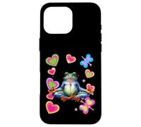 Retro 60s Frog Frogs Meditation Meditation OM Yogi Case for iPhone 16 Pro Max