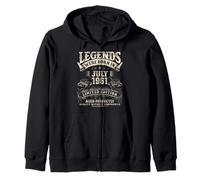 Retro 64th Birthday Gifts for Men 64 Year Old July 1961 Zip Hoodie