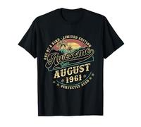 Retro 64th Birthday Gifts For Men August 1961 64 Years Old T-Shirt
