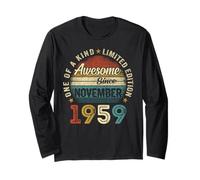 Retro 66 Years Old Vintage November 1959 66th Birthday Men Long Sleeve T-Shirt