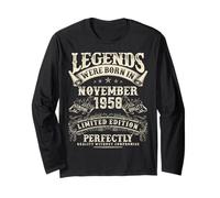 Retro 67th Birthday Gifts for Men 67 Year Old November 1958 Long Sleeve T-Shirt