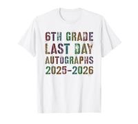 Retro 6th Grade Last Day 2026 Batch Autographs DIY Squad T-Shirt