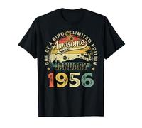 Retro 70 Year Old January 1956 Vintage 70th Birthday Men Dad T-Shirt