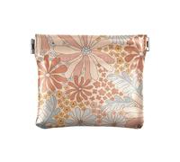 Retro 70s 60s Floral Summer Women's PU Leather Coin Purse Unique Change Wallet for Woman Girl, Retro 70s 60s Floral Summer, One Size, Modern