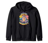Retro 70s 80s Groovy Peace Frog Hippie Indie Funky Frog Zip Hoodie