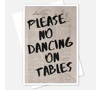 Retro 70s Art Please NO Dancing ON Tables Poster Black and White Trendy Aesthetic Wall Art Vintage Newspaper Poster Psychedelic Print Canvas Preppy Home Living Room Bedroom Decor 12x16Inch Unframed