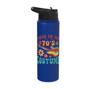 Retro 70s Costume Party Groovy Hippie 1970 Flower Guitar Stainless Steel Insulated Water Bottle