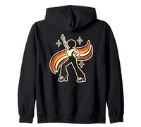 Retro 70s Disco Dancer, Vintage Funky Groove Zip Hoodie