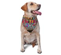Retro '70s Disco Printed Graphic Pet Triangle Scarf For Dogs & Cats, Adjustable Cute Pet Bandana For & Photo Shoots