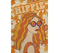 Retro 70s Hippie Woman Poster Colorful And Chic Flowers Girl Canvas Painting Wall Art For Living Room Home Decor Mural 60x90cm No Frame