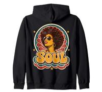 Retro 70s Soul Funk Afro Queen Disco Vintage Zip Hoodie