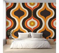 Retro 70s Wallpaper for Living Room, Abstract Geometric Wall Mural for Bedroom 130x80 cm, Non-Woven Photo Wallpaper, Home Decor D&O121