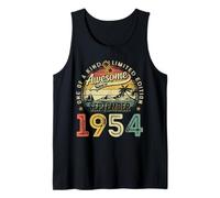 Retro 71 Years Old Vintage September 1954 71st Birthday Men Tank Top