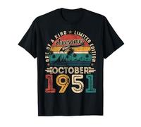 Retro 74 Year Old Vintage October 1951 74th Birthday Men Dad T-Shirt