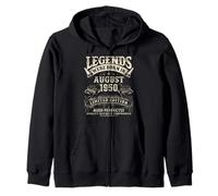 Retro 75th Birthday Gifts for Men 75 Year Old August 1950 Zip Hoodie