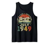 Retro 76 Years Old Vintage July 1949 76th Birthday Men Women Tank Top
