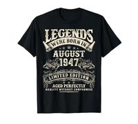 Retro 78th Birthday Gifts for Men 78 Year Old August 1947 T-Shirt