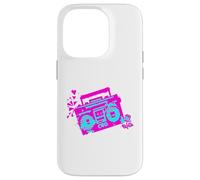 Retro 80s 90s Boom-box Vintage Cassette Player Graphic Tee Case for iPhone 14 Pro