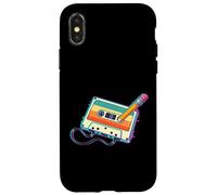 Retro 80s 90s Cassette And Pencil Mixtape Aesthetic Case for iPhone X/XS