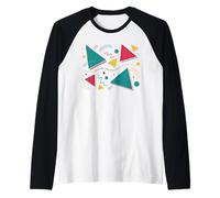 Retro 80s 90s Geometric Memphis Design Abstract Shapes Raglan Baseball Tee