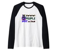Retro 80s 90s streetwear Cat Mom Dad Ewww People Not a fan Raglan Baseball Tee