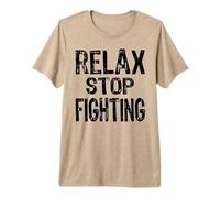 Retro 80s Anti War Relax Stop Fighting Political Message Premium T-Shirt