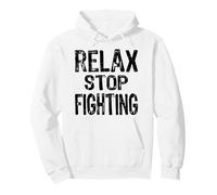 Retro 80s Anti War Relax Stop Fighting Political Message Pullover Hoodie
