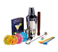Retro 80s Christmas Cocktail Set - Festive Bar Kit with Shaker, Tools & Recipes, Gift Ready