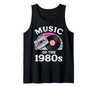 Retro 80s Music Design Vintage Cassette & Vinyl Tank Top