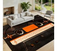 Retro 80s Music Rugs Living Room Vintage Cassette Tape Rug 200x300cm | Washable Non Slip Nostalgic 80s 90s Old Cassette Tape Floor Mat for Music Room Gaming Room Studio