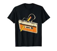 Retro 80s Music Tape Cassette Pencil 70s Throwback T-Shirt