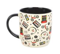 Retro 80s Print Mug | Nostalgic Gaming Icons | 350ml Capacity | Microwave & Dishwasher Safe | 80s Coffee Lover Gift | Cassette Tape Mug
