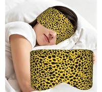 Retro 80S Style Bright Yellow, Sleep Mask for Home Travel, Full Eye Covers Light Blocking Eye Mask Sleep Eye and Ear Muffs