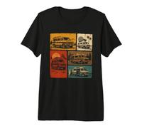 Retro 80s Van Life Camper Van Trip Explorer Premium T-Shirt