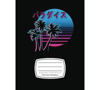 Retro 80s Vaporwave Palm Trees Sunset Beach Guitar Songbook - Blank Guitar Tab Notebook for Guitar Players: Medium Notebook (7.44 x 9.69 in), 120 Pages, Matte Finish Cover - Kawaii Otaku Notebook