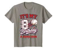 Retro 8th Baseball Birthday Boys Kids Eighth Birthday Party T-Shirt