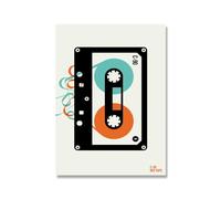 Retro 90 Mix Tape Record Deck Poster Cassette Player Pop Art Print Music Canvas Painting Modern Game Room Wall Decor(B,50x70cm No Frame)