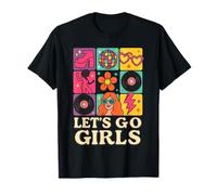 Retro 90s Disco Ball Aesthetic Women Vintage Let's Go Girls T-Shirt