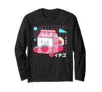 Retro 90s Japanese Carton Kawaii Strawberry Milk Long Sleeve T-Shirt