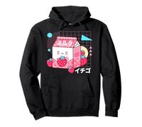 Retro 90s Japanese Carton Kawaii Strawberry Milk Pullover Hoodie