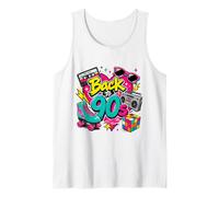 Retro 90s Nostalgia Boombox Roller Skate Puzzle Cube Ninetie Tank Top